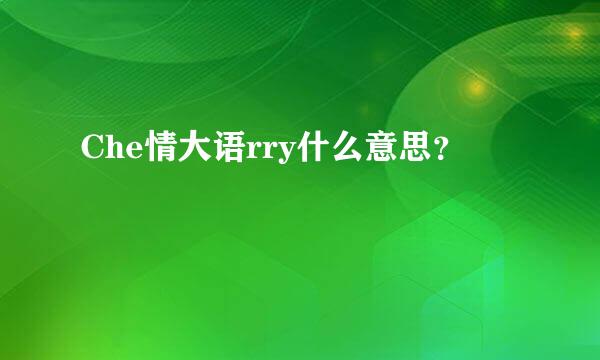 Che情大语rry什么意思？