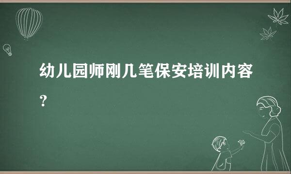 幼儿园师刚几笔保安培训内容？