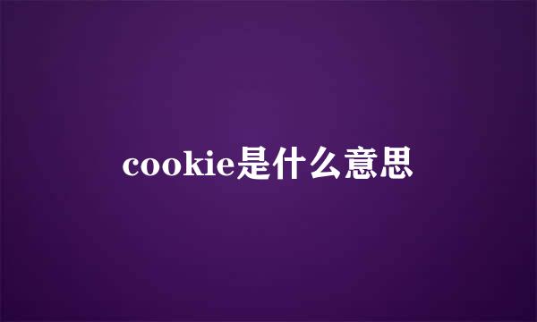 cookie是什么意思