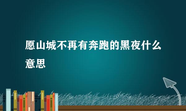 愿山城不再有奔跑的黑夜什么意思