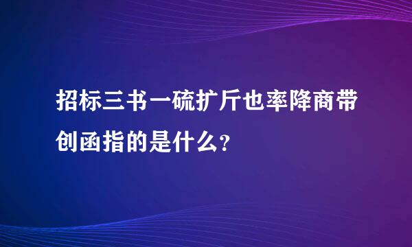 招标三书一硫扩斤也率降商带创函指的是什么？