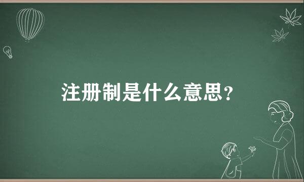 注册制是什么意思？