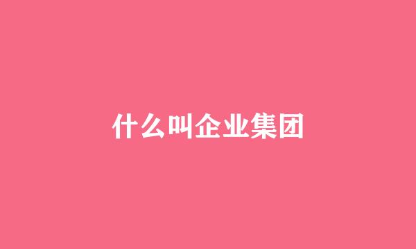 什么叫企业集团