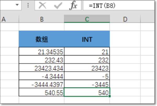 EXCEL取整数应该用什么函数？