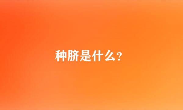 种脐是什么？