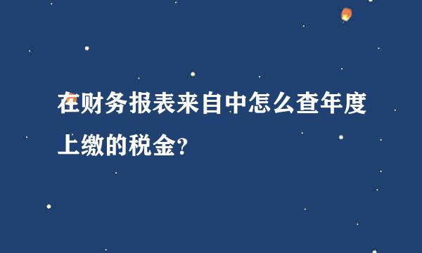 在财务报表来自中怎么查年度上缴的税金？