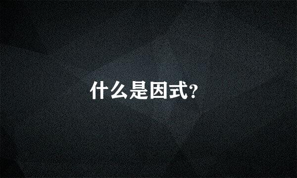 什么是因式？