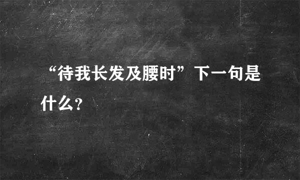 “待我长发及腰时”下一句是什么？