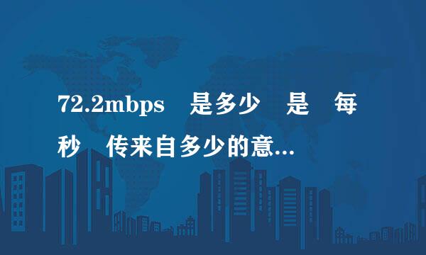 72.2mbps 是多少 是 每秒 传来自多少的意思 笔记本