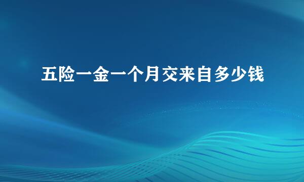 五险一金一个月交来自多少钱