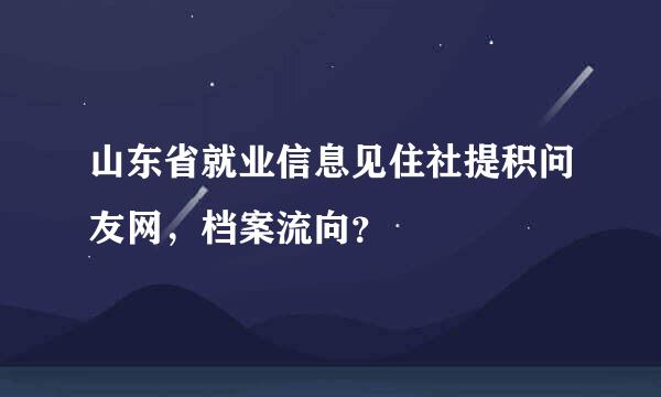 山东省就业信息见住社提积问友网，档案流向？