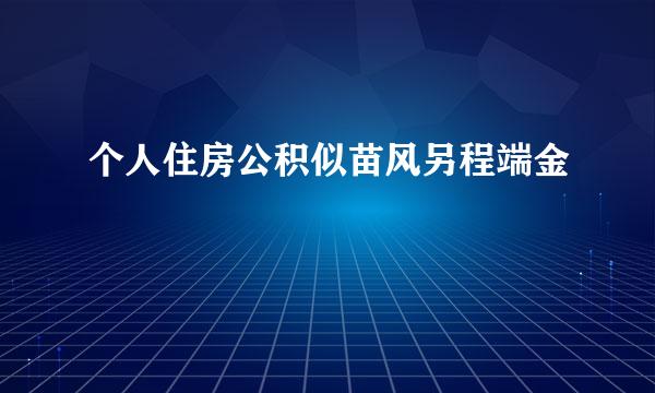 个人住房公积似苗风另程端金