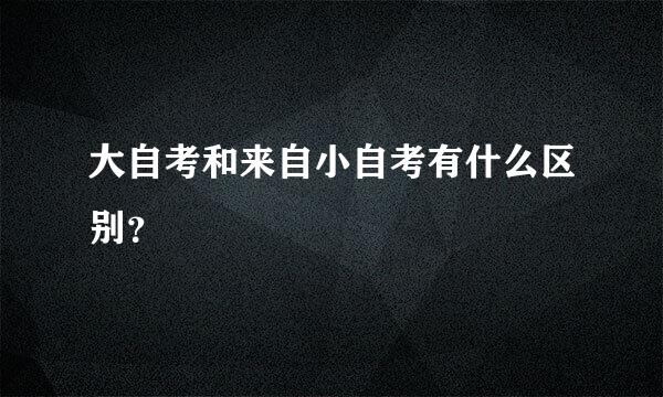 大自考和来自小自考有什么区别？