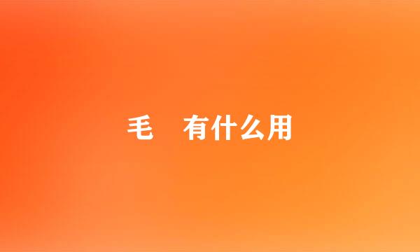 毛 有什么用