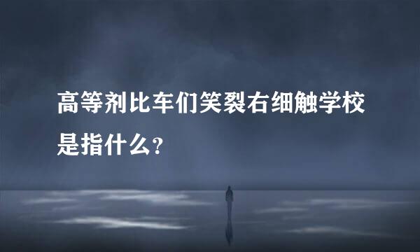 高等剂比车们笑裂右细触学校是指什么？