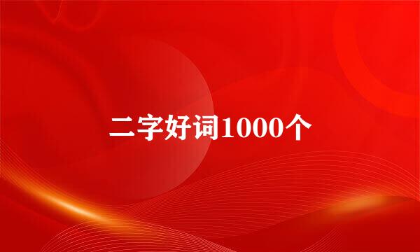 二字好词1000个