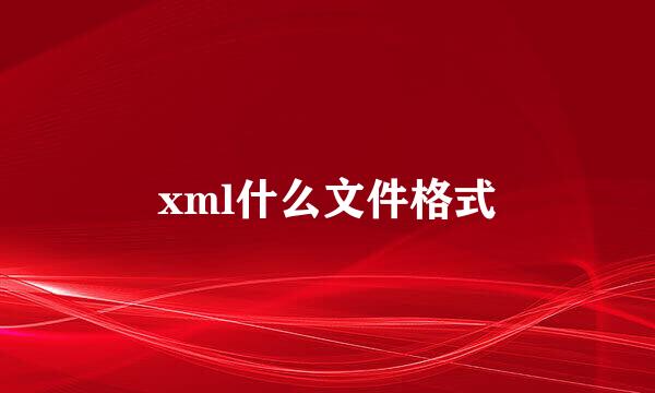 xml什么文件格式