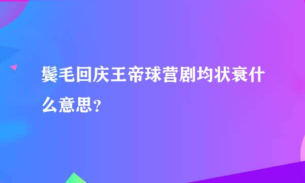 鬓毛回庆王帝球营剧均状衰什么意思？