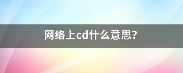 网络上cd什么意思？