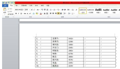 word表格里数字怎么按大小排序