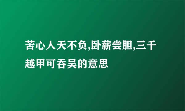 苦心人天不负,卧薪尝胆,三千越甲可吞吴的意思