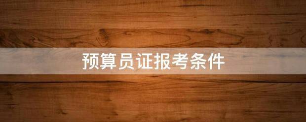 预算员证争读厂宁造尼民报考条件