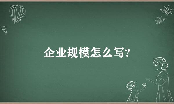 企业规模怎么写?