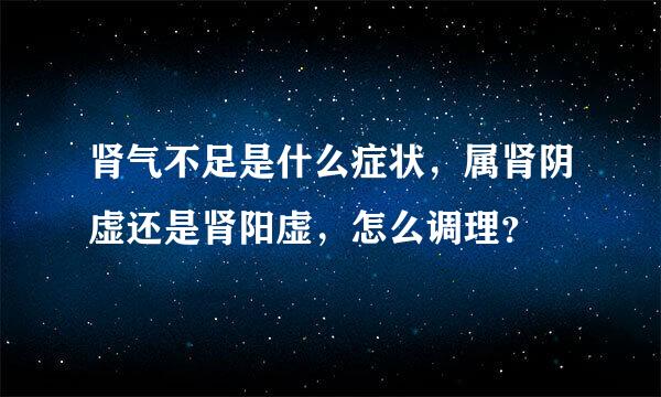 肾气不足是什么症状，属肾阴虚还是肾阳虚，怎么调理？