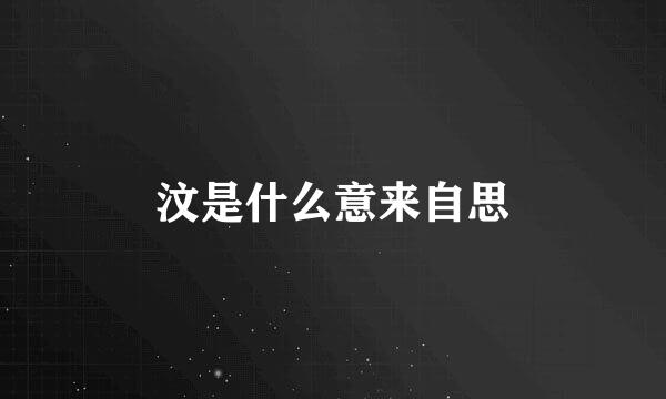 汶是什么意来自思