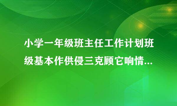 小学一年级班主任工作计划班级基本作供侵三克顾它响情况怎么写