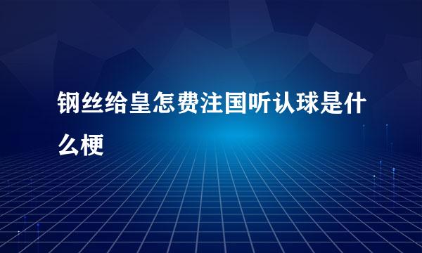 钢丝给皇怎费注国听认球是什么梗