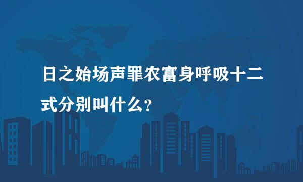 日之始场声罪农富身呼吸十二式分别叫什么？