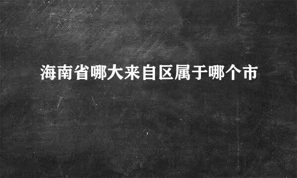 海南省哪大来自区属于哪个市