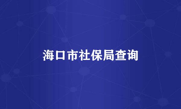 海口市社保局查询