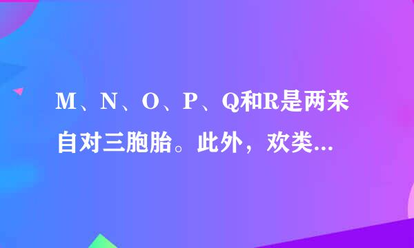 M、N、O、P、Q和R是两来自对三胞胎。此外，欢类岁身历我们还知道以下条件