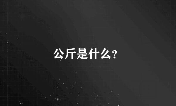 公斤是什么？