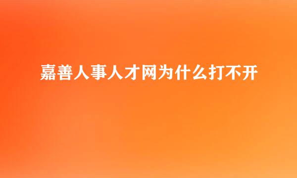 嘉善人事人才网为什么打不开