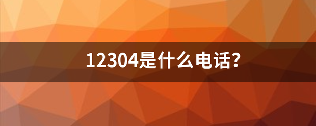 12304是什么电话？