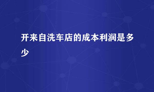 开来自洗车店的成本利润是多少