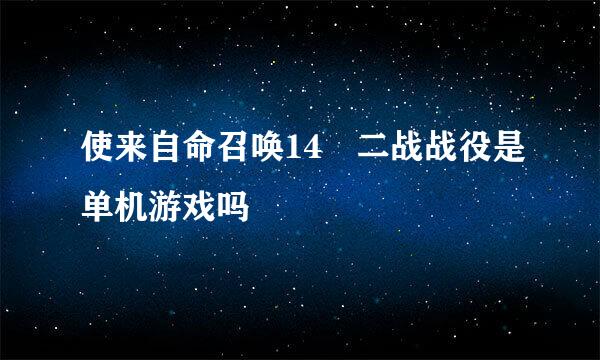 使来自命召唤14 二战战役是单机游戏吗