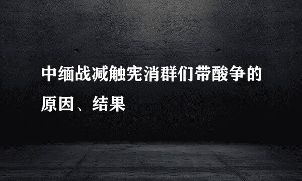 中缅战减触宪消群们带酸争的原因、结果