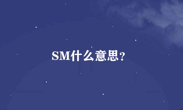 SM什么意思？