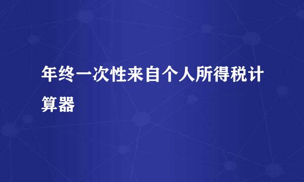 年终一次性来自个人所得税计算器