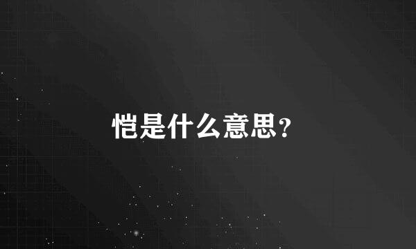 恺是什么意思？