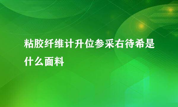 粘胶纤维计升位参采右待希是什么面料