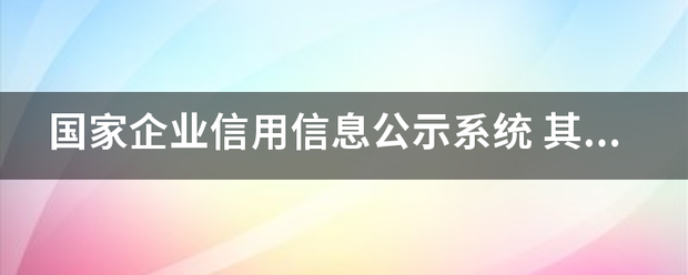 国家企业信用信息公示系统