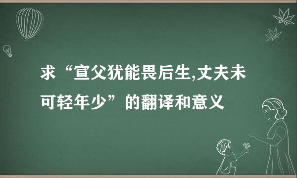 求“宣父犹能畏后生,丈夫未可轻年少”的翻译和意义