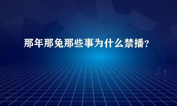 那年那兔那些事为什么禁播？