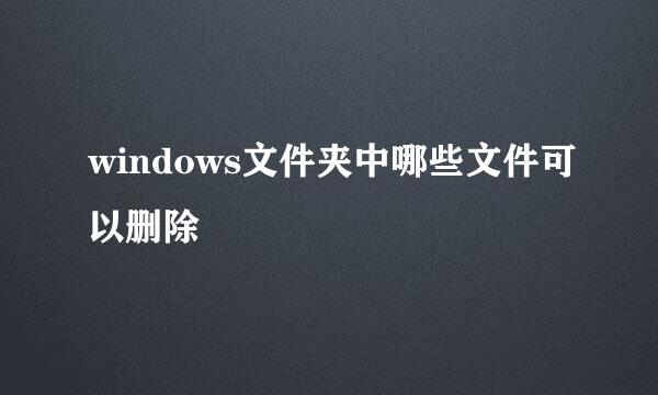 windows文件夹中哪些文件可以删除