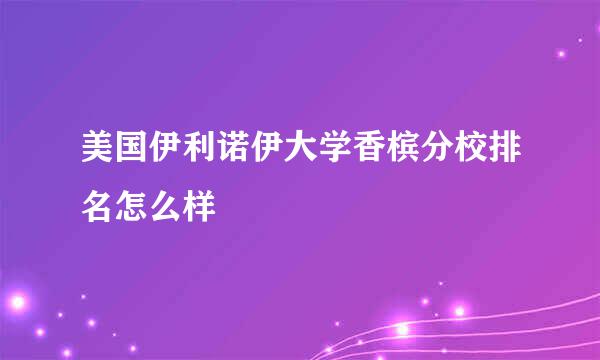 美国伊利诺伊大学香槟分校排名怎么样